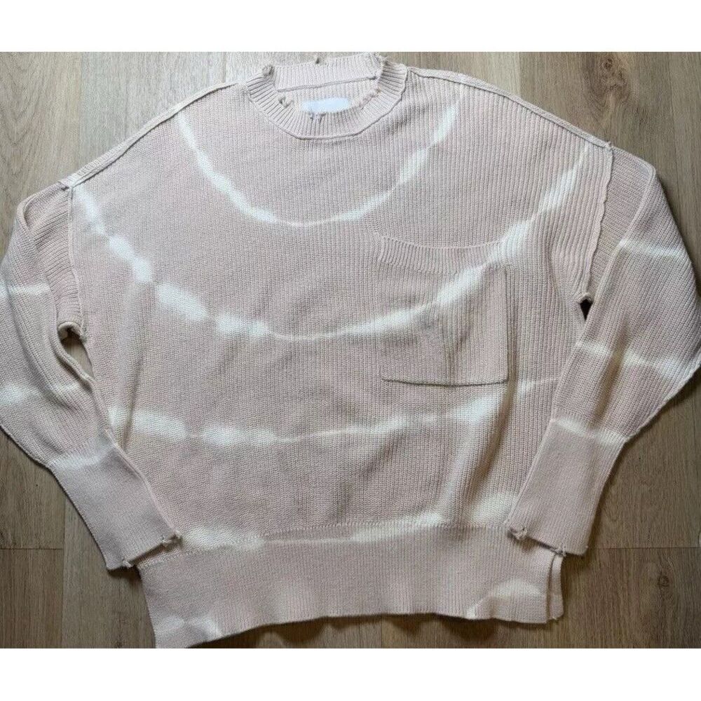 Anthropologie Pistola Darya Distressed Mystic Dove Tie Dye 100% Cotton Sweater S